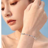 CYJ Sparkling AAA CZ S925 Silver Wave Bracelet For Women