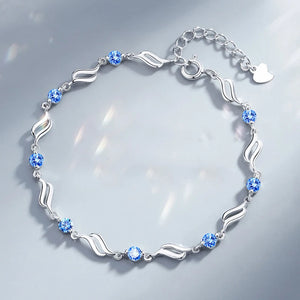CYJ Sparkling AAA CZ S925 Silver Wave Bracelet For Women