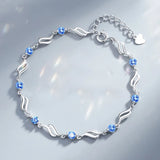 CYJ Sparkling AAA CZ S925 Silver Wave Bracelet For Women