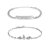 CYJ Sparkling Branches And Birds CZ S925 Silver Couple Bracelet Chain