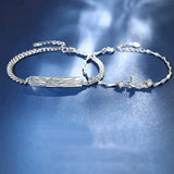 CYJ Sparkling Branches And Birds CZ S925 Silver Couple Bracelet Chain