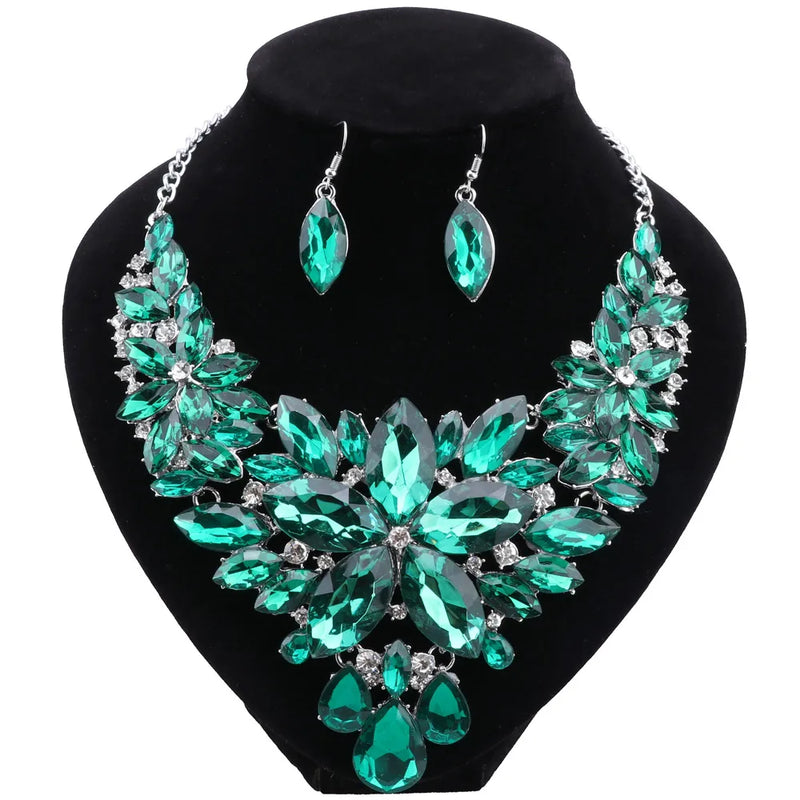 CYNTHIA Pink Flowers Bridal Wedding Party Jewelry Sets