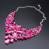 CYNTHIA Pink Flowers Bridal Wedding Party Jewelry Sets