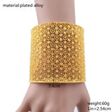 CYNTHIA Wide Bridal Hand Bangle Hollow Open Cuff Bracelet