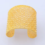CYNTHIA Wide Bridal Hand Bangle Hollow Open Cuff Bracelet