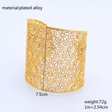 CYNTHIA Golden Bangles for Women Wide Bracelet Arabic Bridal Hand Bangles