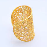 CYNTHIA Golden Bangles for Women Wide Bracelet Arabic Bridal Hand Bangles