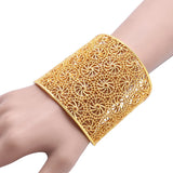 CYNTHIA Golden Bangles for Women Wide Bracelet Arabic Bridal Hand Bangles