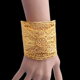 CYNTHIA Dubai Wide Bracelet Bangle for Women African Jewelry Bridal