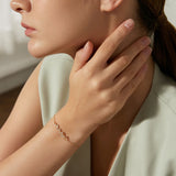 925 Silver Leaf CZ Chain Bracelet Women Jewelry