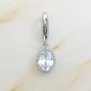 Oval Triangle Zircon Stone 925 Silver Charm Pendant