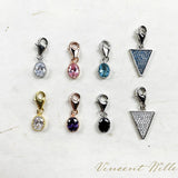 Oval Triangle Zircon Stone 925 Silver Charm Pendant