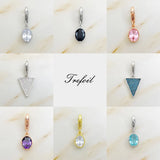 Oval Triangle Zircon Stone 925 Silver Charm Pendant