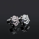 Classic Crystal CZ Crown Cufflinks Bling Cuff Links