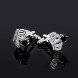 Classic Crystal CZ Crown Cufflinks Bling Cuff Links