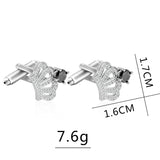 Classic Crystal CZ Crown Cufflinks Bling Cuff Links
