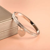 Heart Open Cuff Bangle Femme Bracelet Zircon Jewelry
