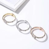 CZ Crystal Spring Clasp Bangles Stainless Steel for Women Men Snake Bracelet