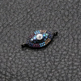CZ Shell Devil Eye Charm Pendant for Jewelry Making