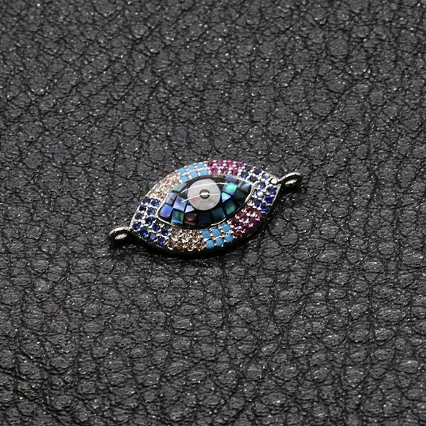 CZ Shell Devil Eye Charm Pendant for Jewelry Making