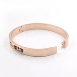 CZ Golden Woman Bracelet Bangle Crystal Rhinestones Sliding Party Band