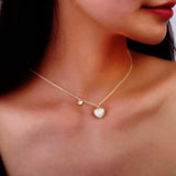 CZ Heart Necklace Choker Statement Necklace for Women Gift