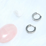 Titanium CZ Hoop Earring for Women Men 13mm