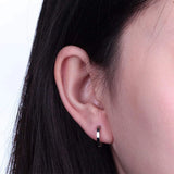 Titanium CZ Hoop Earring for Women Men 13mm