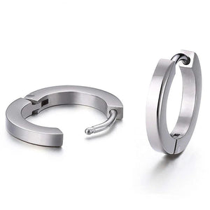 Titanium CZ Hoop Earring for Women Men 13mm