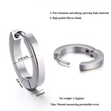 Titanium CZ Hoop Earring for Women Men 13mm