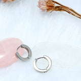 Titanium CZ Hoop Earring for Women Men 13mm
