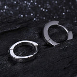 Titanium CZ Hoop Earring for Women Men 13mm