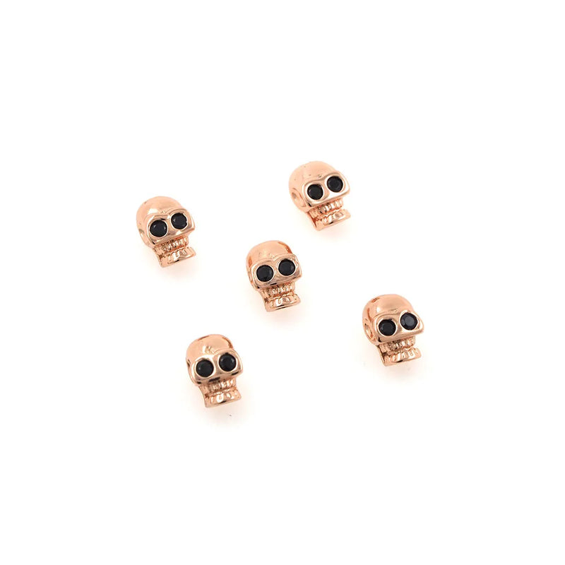 Mini Copper Skull Spacer Beads for Jewelry Making 10pcs