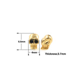 Mini Copper Skull Spacer Beads for Jewelry Making 10pcs