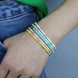Colorful Enamel Bangle Bracelet Summer Jewelry