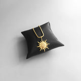 Sun Pendants 925 Silver With Zirconia Golden - Fine Jewelry for Women