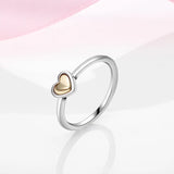 Silver Heart Shaped Engagement Ring Women Anniversary Jewelry