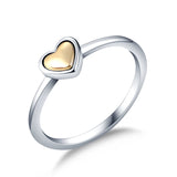 Silver Heart Shaped Engagement Ring Women Anniversary Jewelry