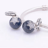 CZ Star Dark Crystal Beads for DIY Women925 Sterling-Silver-Jewelry