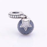 CZ Star Dark Crystal Beads for DIY Women925 Sterling-Silver-Jewelry