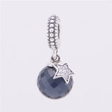 CZ Star Dark Crystal Beads for DIY Women925 Sterling-Silver-Jewelry