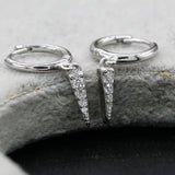 Real 925 Silver CZ Tangle Geometric Earrings for Women