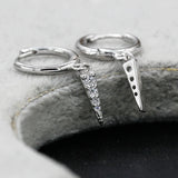 Real 925 Silver CZ Tangle Geometric Earrings for Women