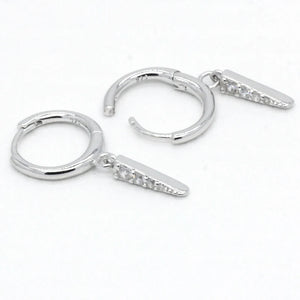 Real 925 Silver CZ Tangle Geometric Earrings for Women