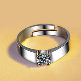 CZ Stone Men's Adjustable Wedding Ring
