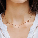 CZ Teardrop Charm Choker Necklace, Water Drop Layering Dangling