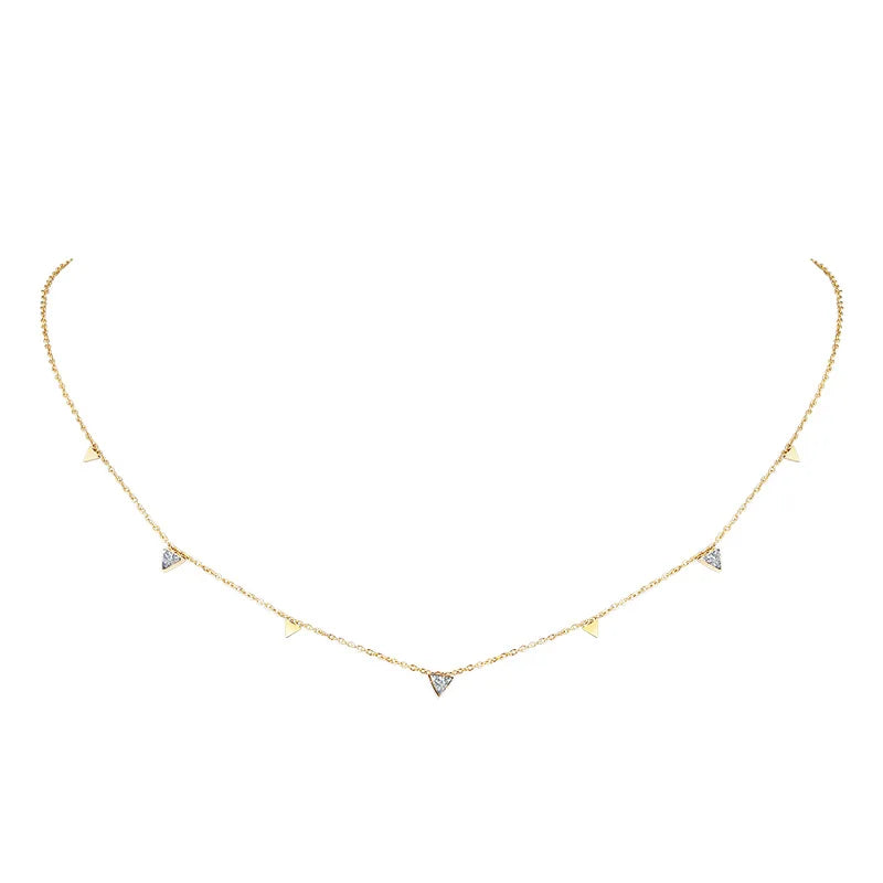 CZ Teardrop Charm Choker Necklace, Water Drop Layering Dangling