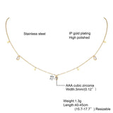 CZ Teardrop Charm Choker Necklace, Water Drop Layering Dangling
