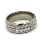 CZ Wedding Band Rings Couples Stainless Steel Anniversary Gift