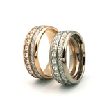 CZ Wedding Band Rings Couples Stainless Steel Anniversary Gift